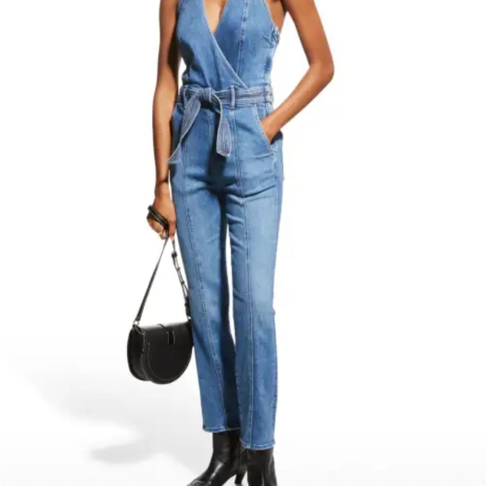 MOTHER Blue Denim Jumpsuit
